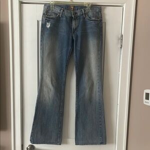 7 For All Mankind Blue Boot Cut Jeans